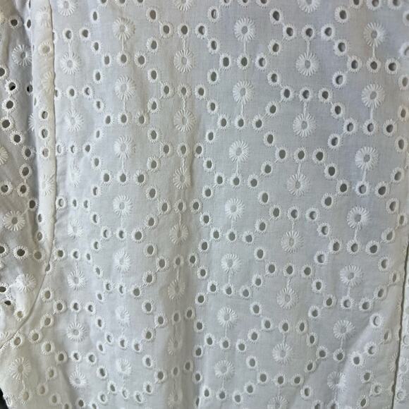 Loft White Eyelet Shift Dress Size 2P - Picture 3 of 7